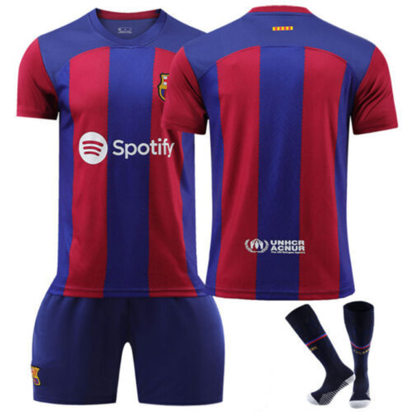 23-24 Barnset Träningsdräkter Kortärmad tröja+shorts+strumpor sportset barcelona 23/24 hemmatröja #9 barcelona 23/24 home kit #9 #26 (10-11 years)