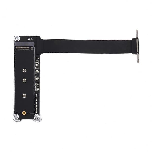 M.2 NVMe SSD-forlængerkabel med 90° vinkeladapter til stationær pc, PCI-E 4.0 X1 til M Key NGFF Riser Card Support Black