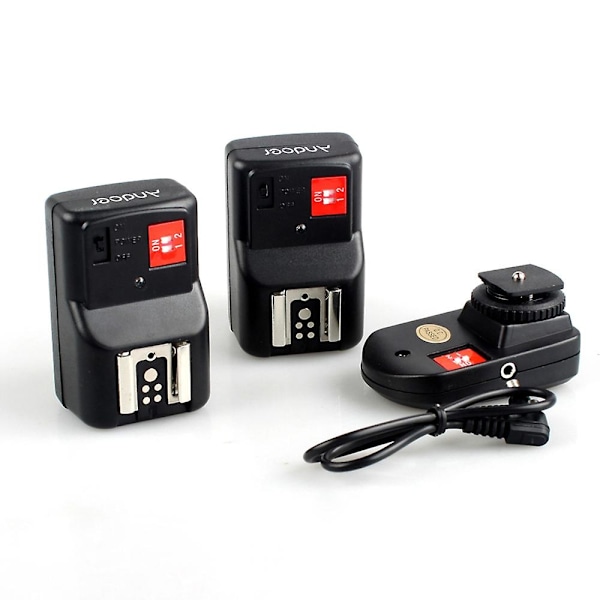 Andoer PT-04GY 4 Kanaler Trådløs Fjernbetjent Speedlite Flash Trigger Universal 1 Sender & 2 Modtagere