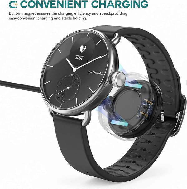 Ur opladningsdatakabel zruxe til Withings Scanwatch-sortCJY