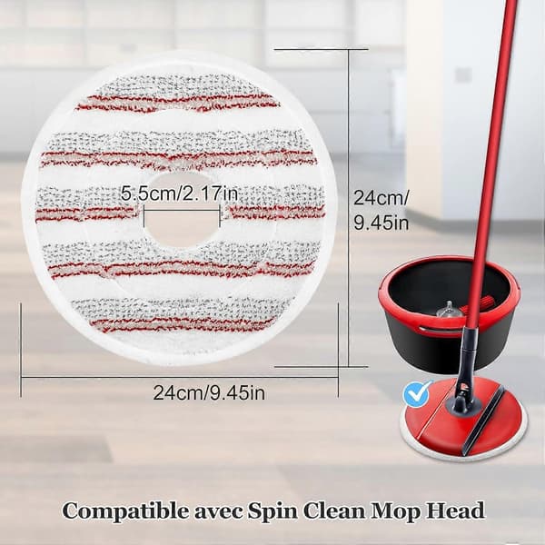 Mikrofibermopprefill for Vileda Spin and Clean Mop, vaskbare og gjenbrukbare erstatningsmopphoderCJY