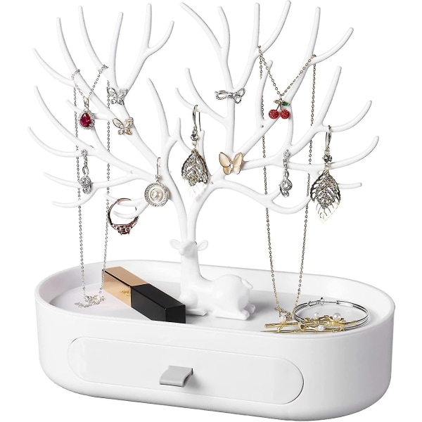 Smyckesställ med lådor, smyckesställ, smyckesträd i plast, smyckeshållare träd Smyckesförvaring för förvaring av örhängen, halsband och