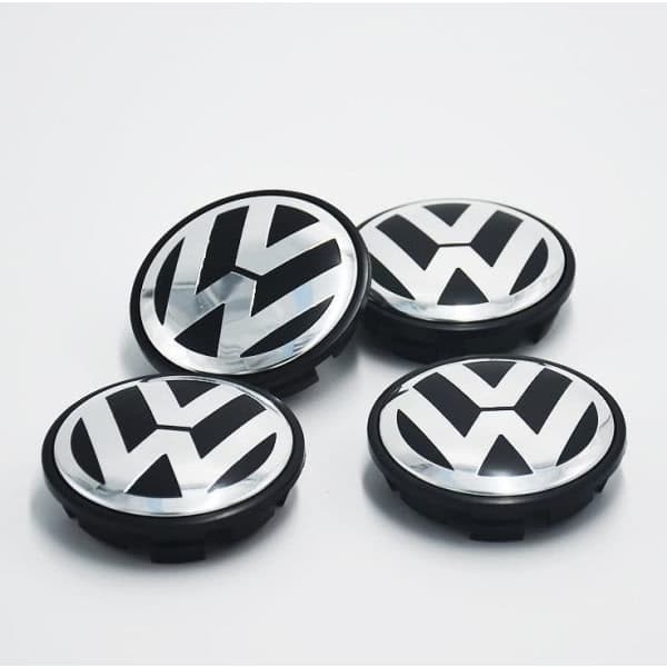 VW-logo 56 mm pölykapseli vanne-embleemi vannemerkki Black