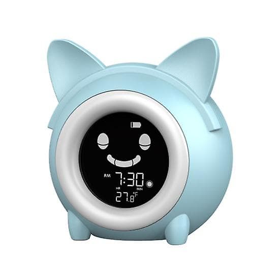 Barn Sovträning Temperatur LED-ljus LCD-display Väckarklocka CJY blue