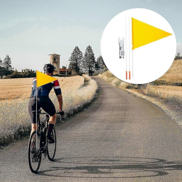 Vattentäta triangulära säkerhetsflaggor för cykel för ökad synlighet Yellow 38.00X0.60X0.60CM