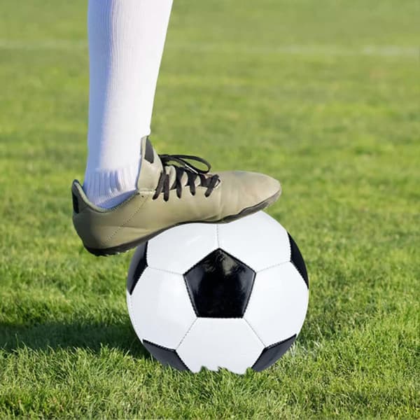 Utomhusfotboll för barn Slitstark Inomhus Kontorsspelboll Black White