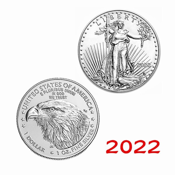Forgyldt samleobjekt Statue Liberty Souvenir Usa Coin Collection Gave big head silver