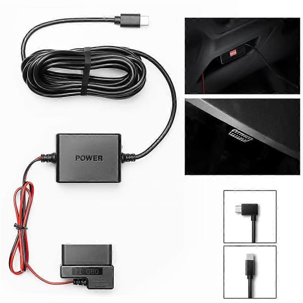 til 70mai obd- Hardwire Kit Parkerings Overvågningskabel 24 timer til Type-C USB