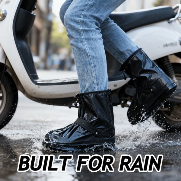 Universal Waterproof Non-slip Short Rain Boot Covers, PVCCJY Black Black S\uff0836-37\uff09