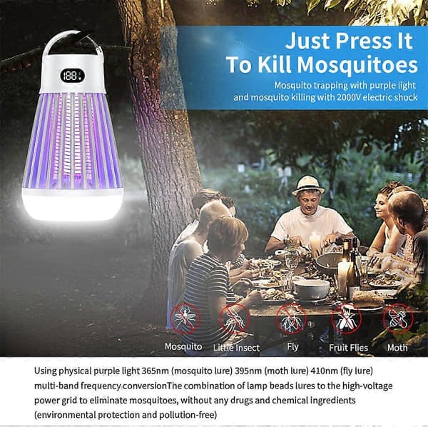 Zappify 2.0 Zappify Myggdreper USB Oppladbar Bærbar Dreper 2024 Ny WHite