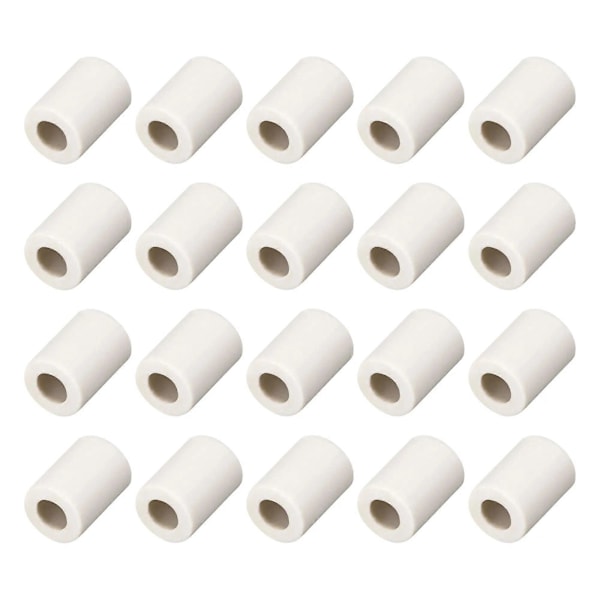20/50 stk. 4 mm Dia Enkelt Hul Keramisk Rør Højtemperaturbestandig Isolerende Rør Elektronisk Ledningsbundt Porcelænsbøsning 20Pcs
