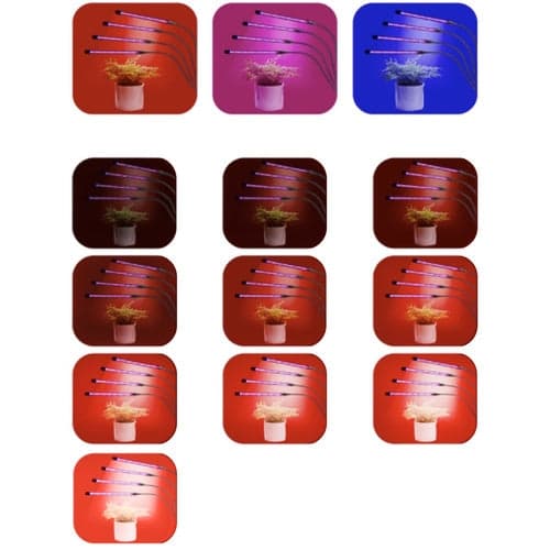 LED plantelys USB 4 paneler 80 dioder rød/blå timer IP54 CJY 1000
