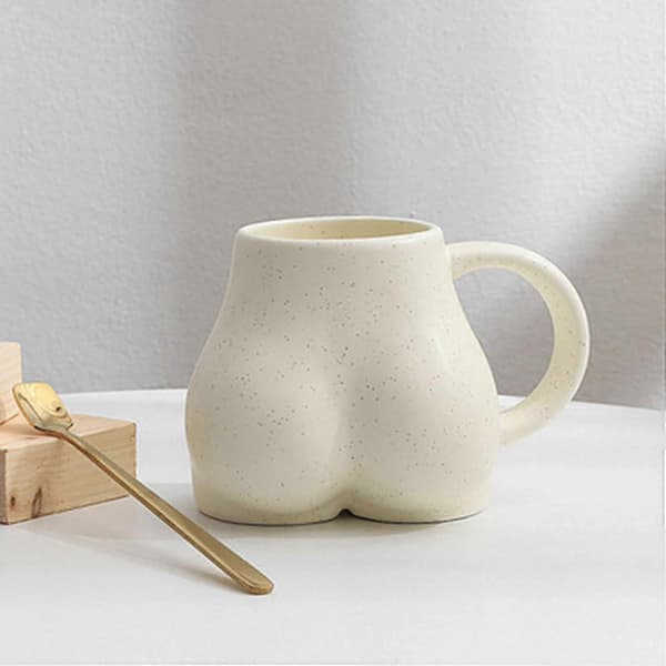 Sjov numse kaffekop, 3D numse keramiske kaffekopper Beige