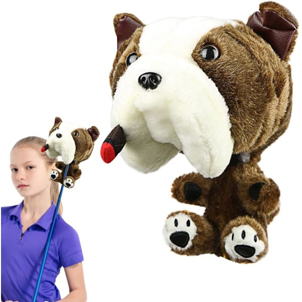 Brown Dog Plush Head Cover Outdoor Golf Practice Kit Labrador Retriever Head Cover