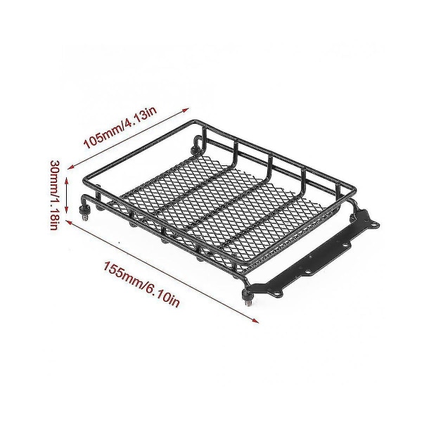 Metall Takräcke för Bagage 155x105mm för Axial Scx10 Trx4 D90 Cc01 1/10 RC Crawlerbil