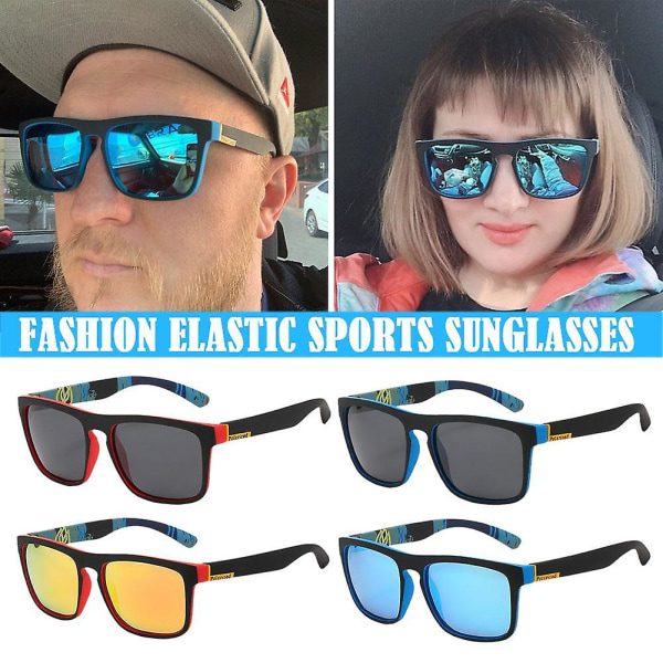 Polariserade sportglasögon för män och kvinnor, solglasögon med UV-skydd, med färgglada målningsmönster i mode, F A