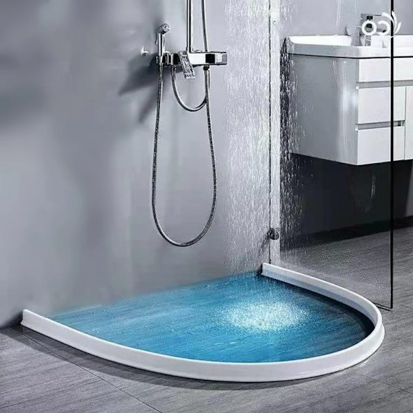 Enkel installation - Silikon Duschbarriär Vattenstopp List Våt Torr Separation Blocker grå grey 250CM