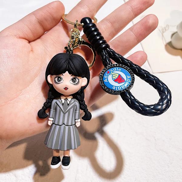 Wednesday Addams Nyckelringsdocka Figur Horror Husdjur Handdocka Nyckelringstillbehör Väska Hänge Pojke Flicka Present - Hög Kvalitet 9