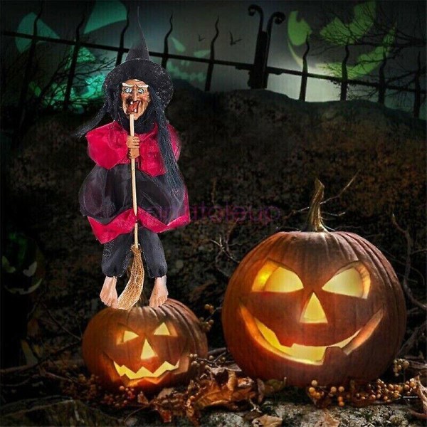 Halloween Scary Sisustus Riippuva animoitu puhuva noita kummitustalon rekvisiitta Red