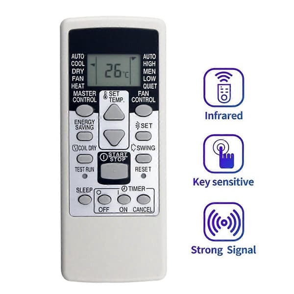 Ersättningsfjärrkontroll AR-RCD1C för Fujitsu luftkonditionering CJY White