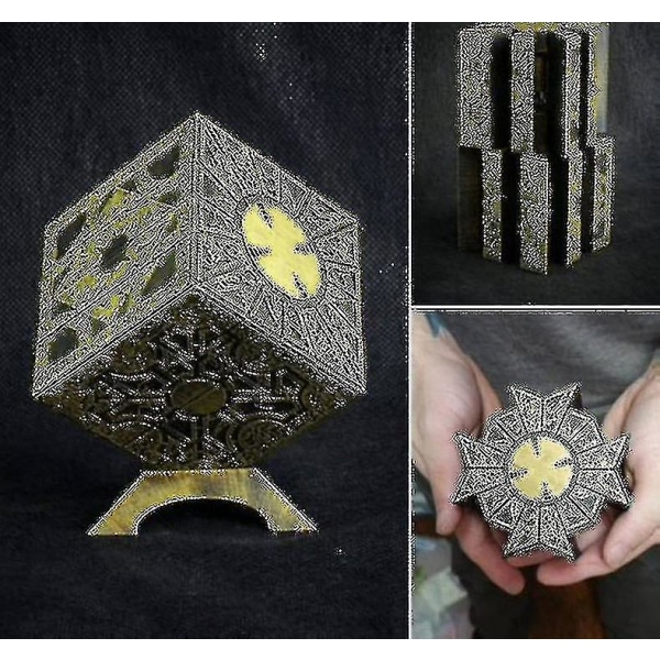 1:1 Hellraiser Cube -pulmalaatikko Siirrettävä Lament Terror Film -sarjan palapelilaatikkokuutio Täysin toimiva neulapään tukimallin figuurilelu