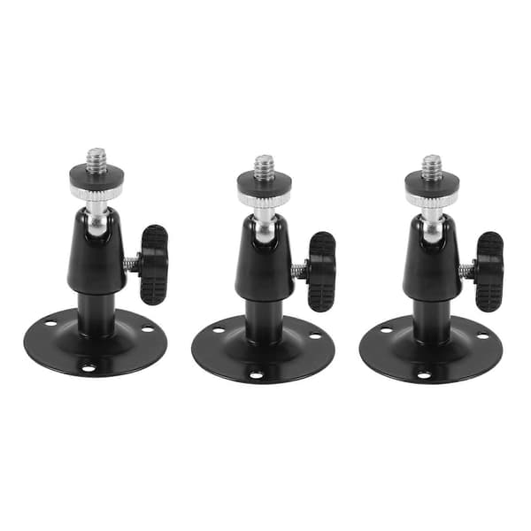 3X Väggfäste Svart Metall Övervakningskamera Väggfäste 7,62 cm black