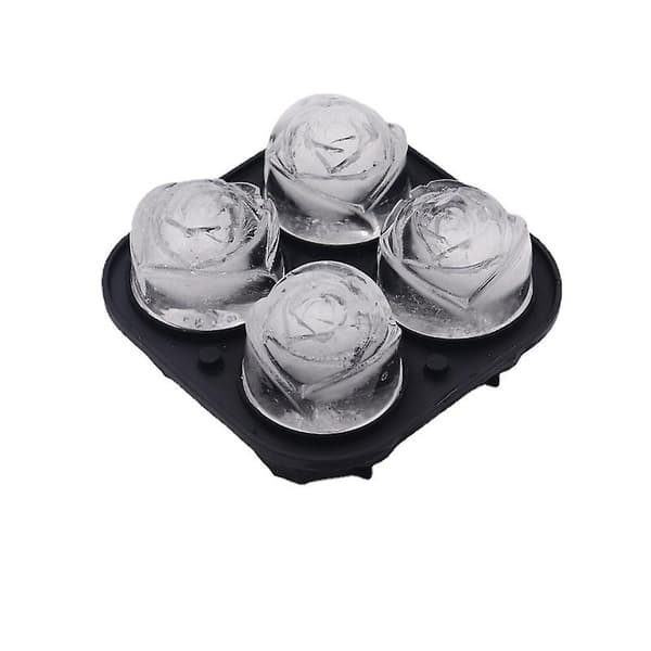 3D roseformet isbitformprodusent, enkel utløsning av silikon og fleksibelt brett, gjenbrukbart, svart