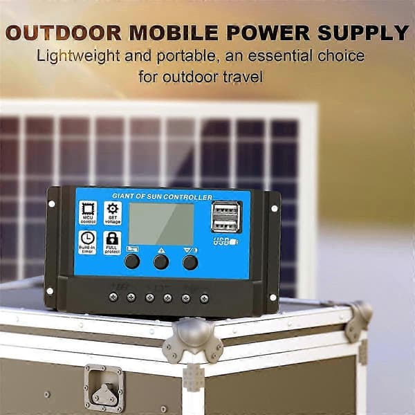 30W 12V Solpanel Batteriladdare+40A Kontroller för Husbil Bil Båt 80 Monocrystalline silicon