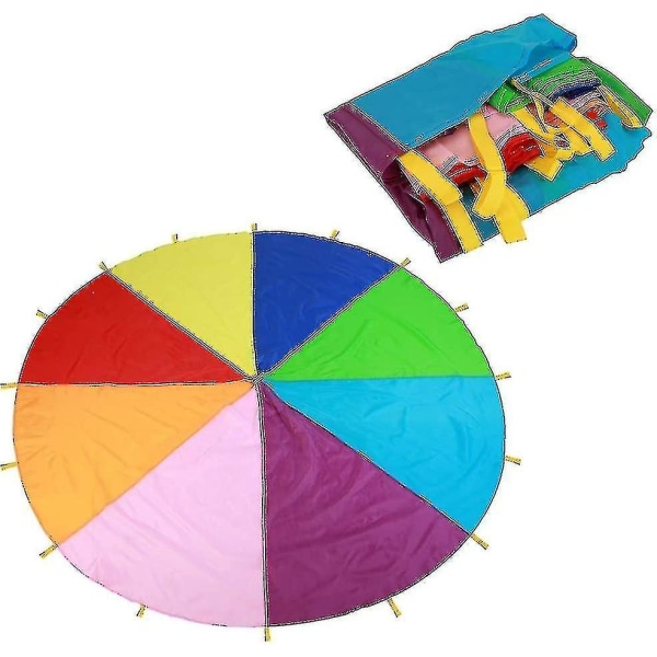 Lasten leikkivarjo, ulkoleikkiteltat Monivärinen sateenkaari lentävä laskuvarjo (2m) (koko: 2m)