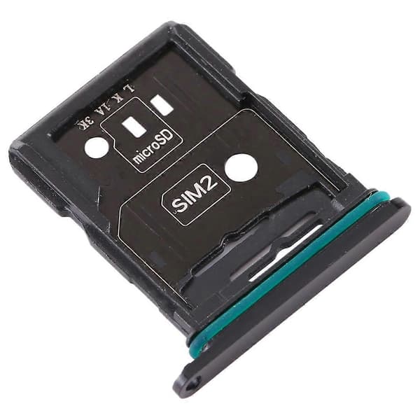 För OPPO Reno 10x zoom SIM-kortfack + SIM-kortfack / Micro SD-kortfack Black