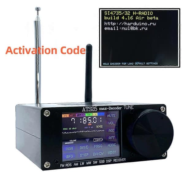 4.17 Air ATS25 Max Dekoder Fullbåndsradiomottaker FM RDS AM LW MW SW SSB DSP-mottaker Støtter 2.4 Black