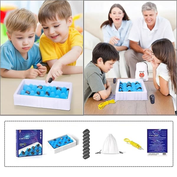 Multiplayer magnetiskt bräde schackspel leksak, magnetiskt schackspel med stenar, barn som tänker magnetiskt schackbräde