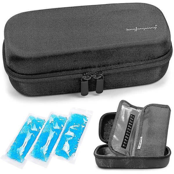 Rejsetaske - praktisk køletaske, 3 kolde ispakker (sort)
