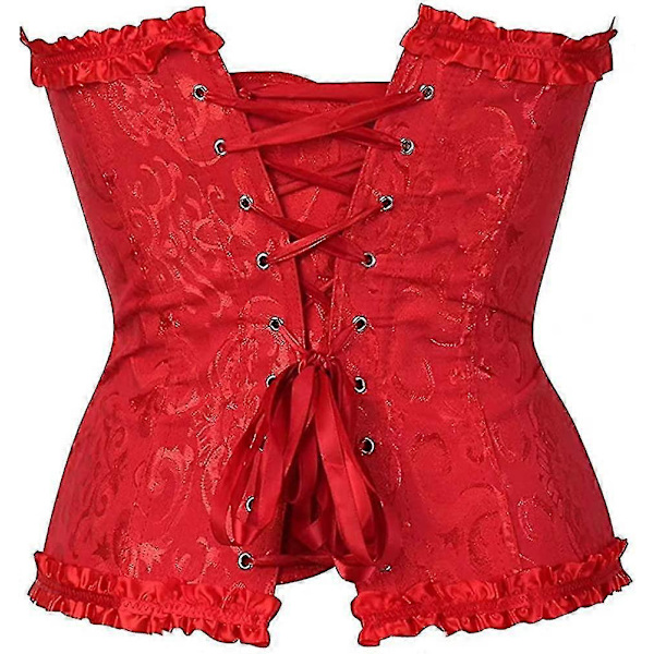 Szivyshi Naisten Yläosa Ylirintainen Sydämen Muotoinen Nauhakiinnitys Muoviset Luut Korsetti Bustier Red M