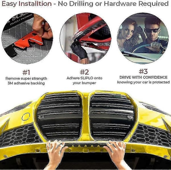 Sliplo Ultra Universal Front Bumper Skyddslist Bumper Skydd för Sänkta Bilar, Kolfiber Splitters och Eftermarknads Bumper Lips, An