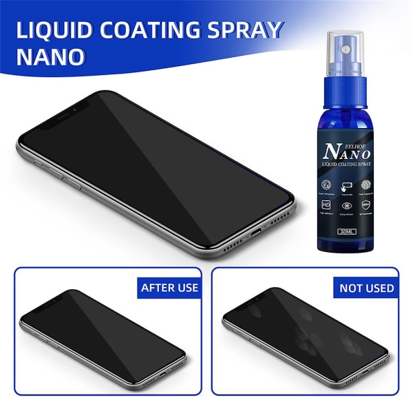 30ml Nano Coating Spray Ridse Reparation Anti-fingeraftryk skærm til mobiltelefon 2PCS