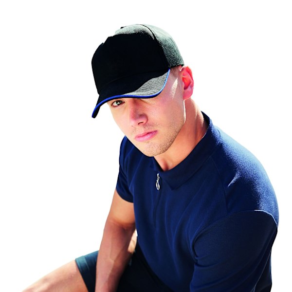 Beechfield Voksen Unisex Autentisk 5 Panel Piped Peak Cap One S Sort/Lys Kongeblå Black/Bright Royal One Size