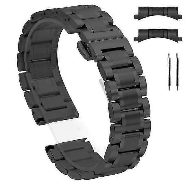 Urrem til 18mm 20mm 22mm 24mm - erstatningsrem i stål black 21mm