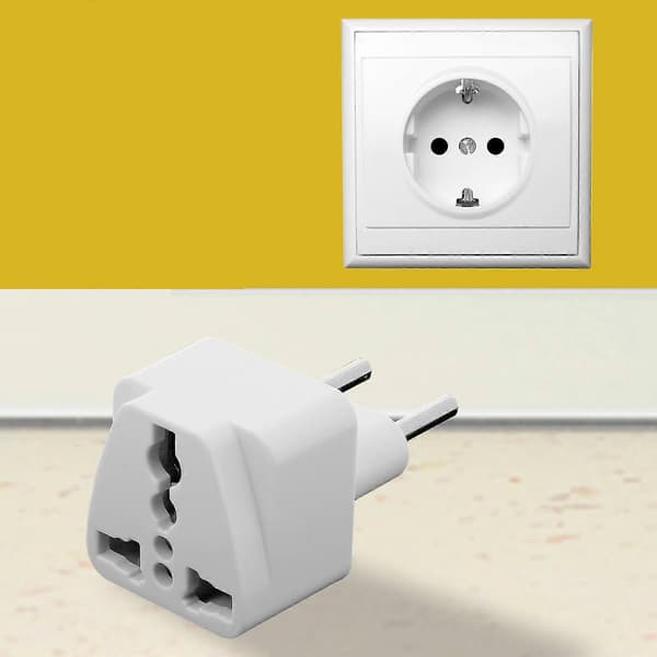 Universaladapter, Storbritannien, USA, Karibien, Typ C-kontakt, Vit