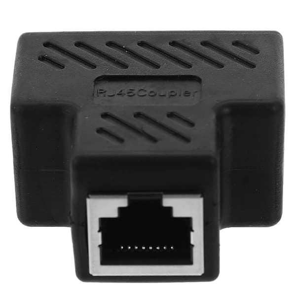Ethernet Splitter Internett Splitter 1 Til 2 Ethernet Kabel Splitter RJ45 Forlenger Black 3.9x3.7cm