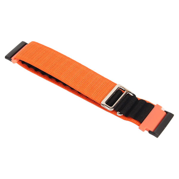 BEMS Stretch Woven Nylon Smartwatch Band Strap Ersättning Tillbehör Passar för Fitbit Versa 4 3 Sense 2 Orange och Svart