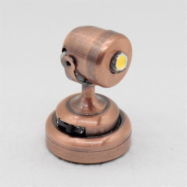 1:12 Miniatyr laserlyslampe lys med bryter for dukkehus Gjør-det-selv-innredningstilbehør bronse