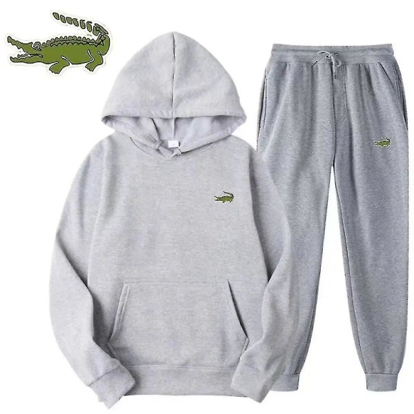 Mænds Mode Casual Tracksuit Høj Kvalitet Mænds Suit 2 Dele Hoodie Trøje Sports Tøj Sweatshirt Jogging Sæt Mand høj kvalitet gray XL(175cm 70kg)