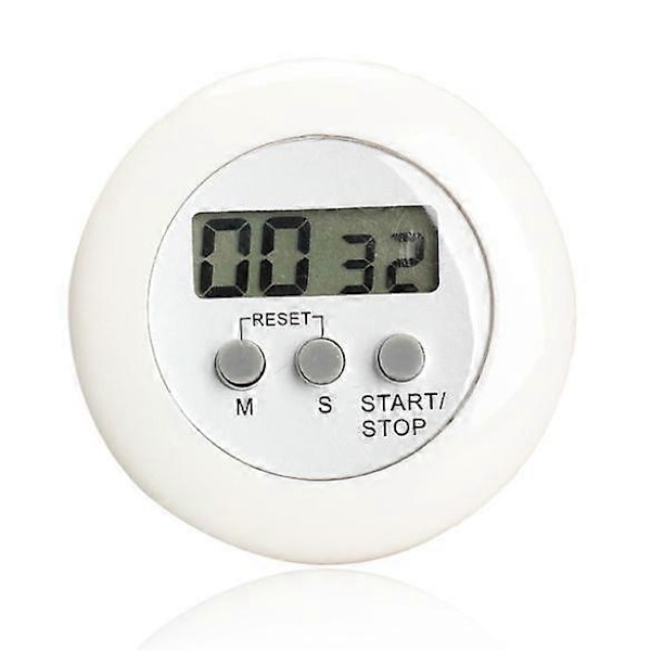 LCD Digital Kitchen Countdown Magnetic Timer Rear Stand Cooking Timer Count UP Alarm Clock, CJY white