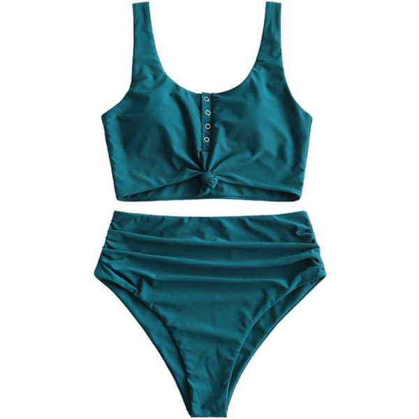 Vadderad bikini mörkgrön XL~CJY