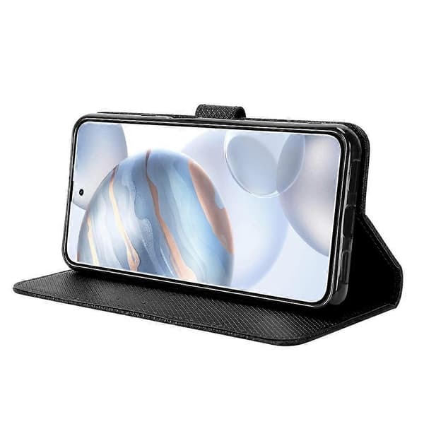 Til Cubot X50 Diamanttekstur Læder Telefoncover Black