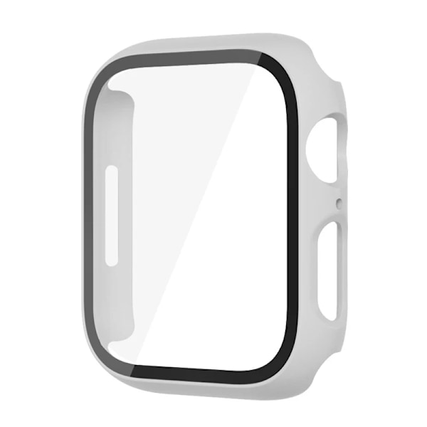 Glass+ Deksel for Apple Watch-etui 9 8 7 6 SE 5 iWatch Tilbehør Skjermbeskytter Apple Watch Serie 45mm 41mm 44mm 40mm 42mm 38mm Hvit Hvit Hvit White 44mm series 654SE