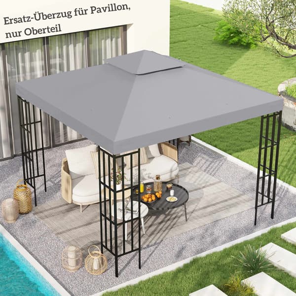 Replacement Roof for 3x3m Gazebo, Waterproof, Light Grey CJY 2500
