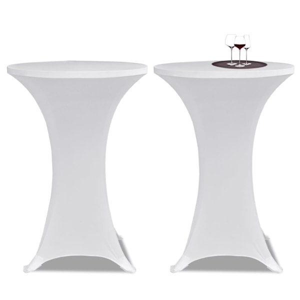 vidaXL Ståbordöverdrag Ø70 cm Vit Stretch 4 st White Vit