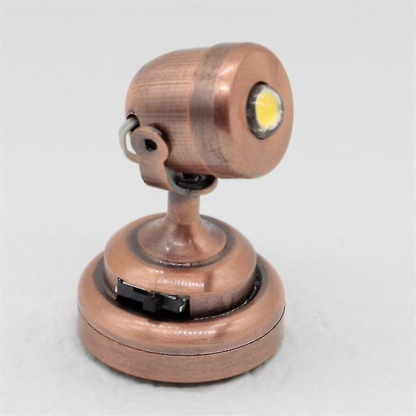 1:12 Miniatyr laserlyslampe lys med bryter for dukkehus Gjør-det-selv-innredningstilbehør bronse